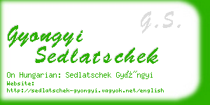 gyongyi sedlatschek business card